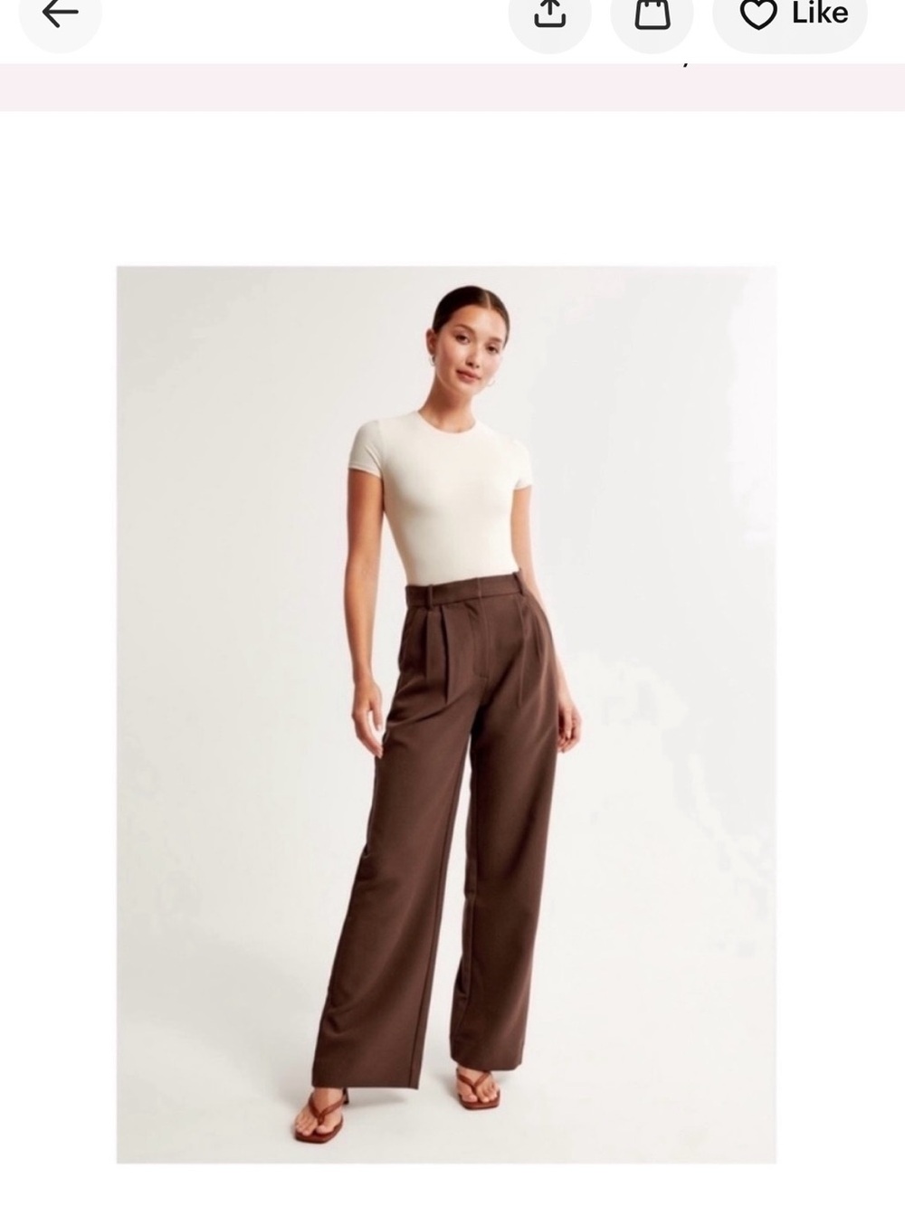 Abercrombie & Fitch Tailored High-Waist Wide-Leg Pants - Brown size Ls